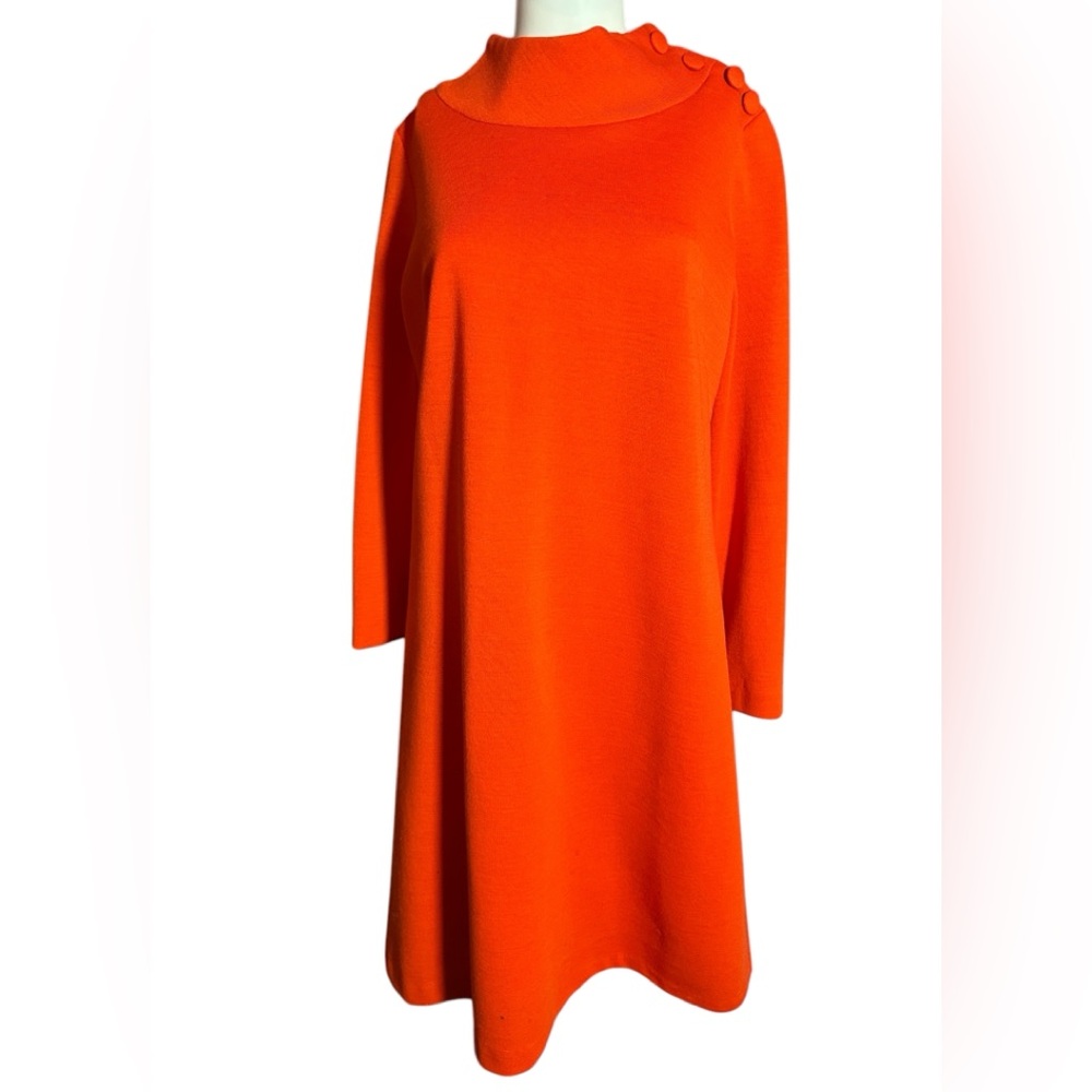 Vintage Bleeker Street 1960’s Orange Mod Dress, No Size Tag